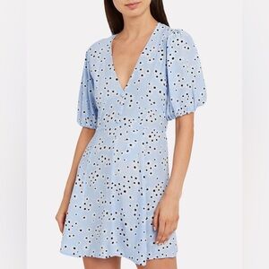 Faithfull The Brand Ilia Fit Flare Dress Riviera Essa Floral Blue Medium